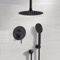 Matte Black Shower System With Rain Ceiling Shower Head and Hand Shower